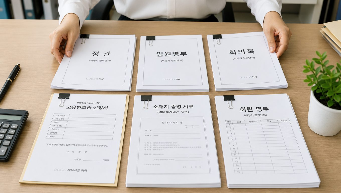 비영리 임의단체 고유번호증 신청 서류는 무엇이 필요한가요?
